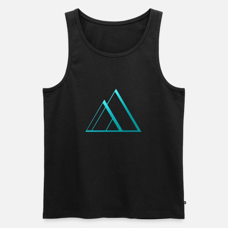 triangles pyramide bleu design - Débardeur bio Premium Homme - noir