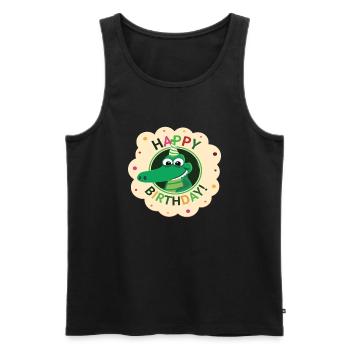 Happy Birthday | Birthday | Crocodile - Men's Premium Organic Tank Top - black - Front - AI Model Male 178 light (178cm)