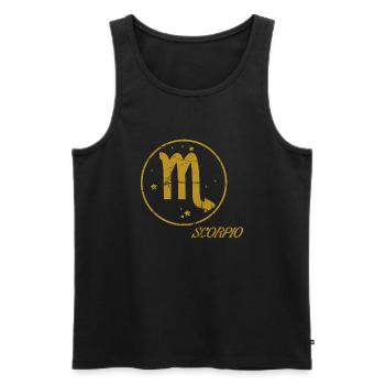 Skorpion Stern Zeichen Sternzeichen Astrologie Vintage Retro B - Männer Premium Bio Tank Top - Schwarz - Vorne - Michal (187cm)