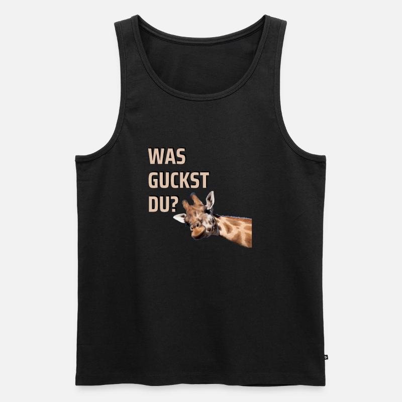 WAS GUCKST DU? - Männer Premium Bio Tank Top - Schwarz