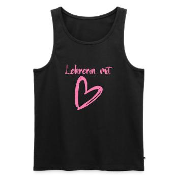 Lehrerin mit Herz Abschied Schulklasse Ruhestand - Männer Premium Bio Tank Top - Schwarz - Vorne - AI Model Male 178 light (178cm)