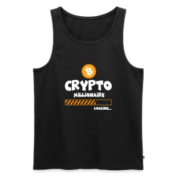 Crypto Millionaire - loading - Men's Premium Organic Tank Top - black - Front - AI Model Male 178 light (178cm)