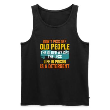 Don't Piss Off Old People - Männer Premium Bio Tank Top - Schwarz - Vorne - AI Model Male 178 light (178cm)
