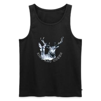 Rehe und Rehe - Männer Premium Bio Tank Top - Schwarz - Vorne - Michal (187cm)
