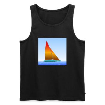 Segelschiff - Männer Premium Bio Tank Top - Schwarz - Vorne - AI Model Male 178 light (178cm)