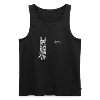 German Shepherd Dog Motif Shepherd Dog - Men's Premium Organic Tank Top - black - Front - Michal (187cm)
