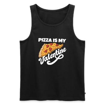 Pizza Is My Valentine Anti Valentine's Day Single - Männer Premium Bio Tank Top - Schwarz - Vorne - Michal (187cm)