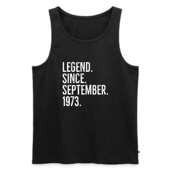 Legende seit September 1973 - Männer Premium Bio Tank Top - Schwarz - Vorne - Michal (187cm)