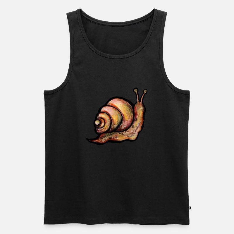Schnecke - Männer Premium Bio Tank Top - Schwarz