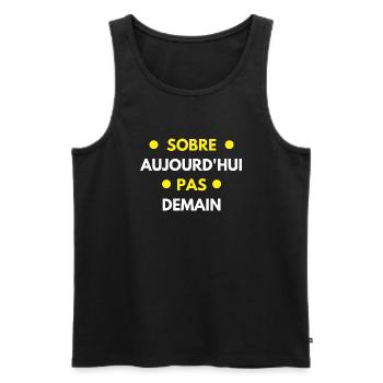 sobre aujourd'hui pas demain - Débardeur bio Premium Homme - noir - Devant - Michal (187cm)