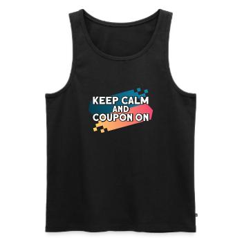 Coupon Shopper Discount Couponer Discount Sale - Men's Premium Organic Tank Top - black - Front - AI Model Male 178 light (178cm)
