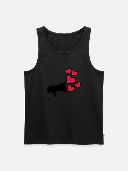 Dear Megafon Heart Design - Men's Premium Organic Tank Top - black