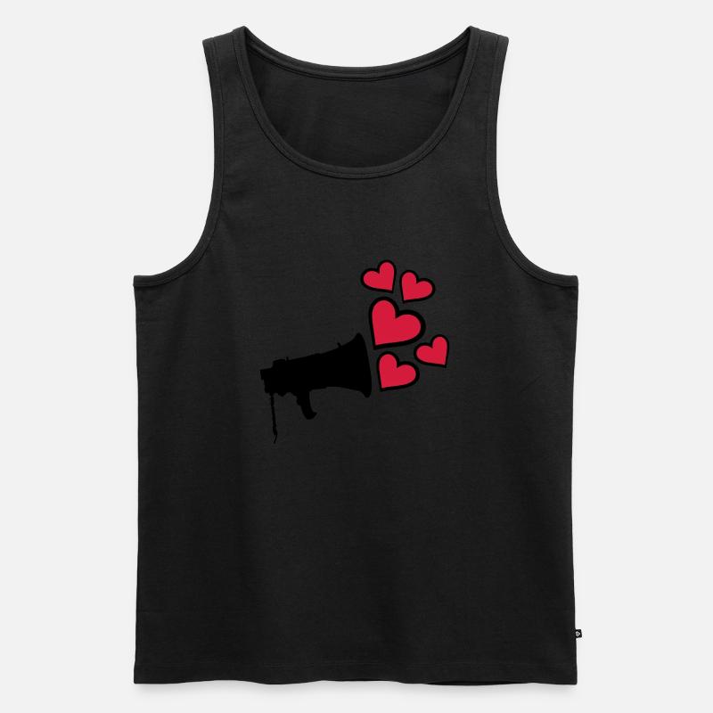 Liebe Megafon Herzen Design - Männer Premium Bio Tank Top - Schwarz