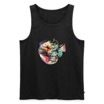 Oni Japanisches Monster - Männer Premium Bio Tank Top - Schwarz - Vorne - AI Model Male 178 light (178cm)