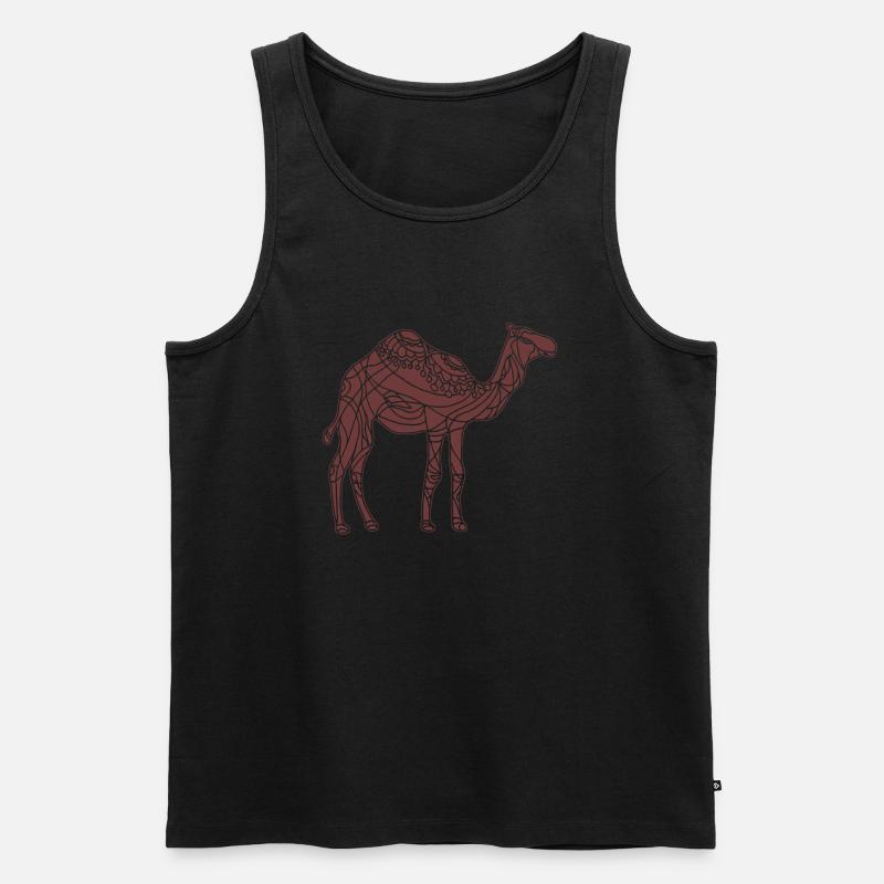 Kamel - Männer Premium Bio Tank Top - Schwarz