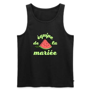 EVJF pastèque été équipe de la mariée - Débardeur bio Premium Homme - noir - Devant - Michal (187cm)