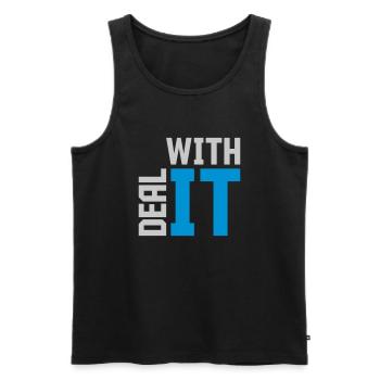 Zitat Deal with it - Männer Premium Bio Tank Top - Schwarz - Vorne - Michal (187cm)