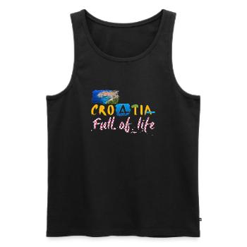 Kroatien Kroatisch Hrvatska Kroaten Kroaten Kroaten - Männer Premium Bio Tank Top - Schwarz - Vorne - AI Model Male 178 light (178cm)