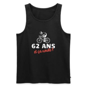 62 ans et ça roule Cyclisme Vélo - Débardeur bio Premium Homme - noir - Devant - AI Model Male 178 light (178cm)