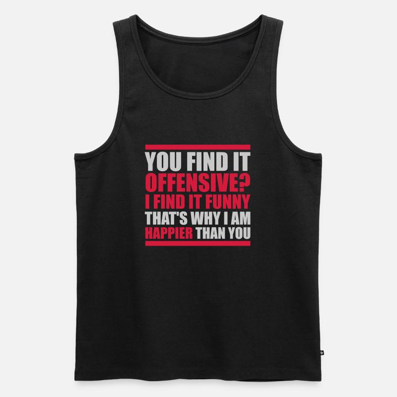 You find it offensive - Männer Premium Bio Tank Top - Schwarz