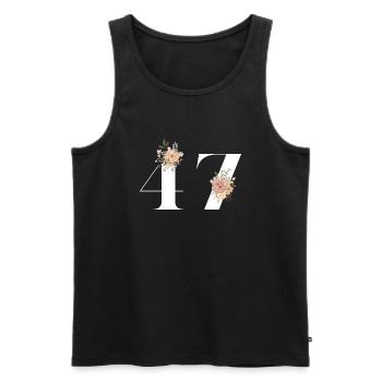 47th Anniversary Flowers (Gift of 47 years) - Men's Premium Organic Tank Top - black - Front - AI Model Male 178 light (178cm)