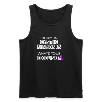 This Guy Has Cystic Fibrosis - Men's Premium Organic Tank Top - black - Front - AI Model Male 178 light (178cm)