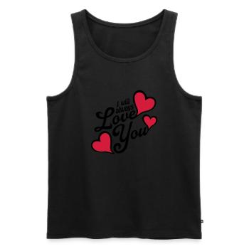 I will always love - Men's Premium Organic Tank Top - black - Front - AI Model Male 178 light (178cm)