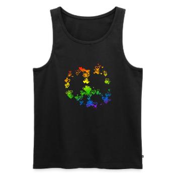 Peace Drawing Freedom Rainbow Colors 4 - Débardeur bio Premium Homme - noir - Devant - Michal (187cm)