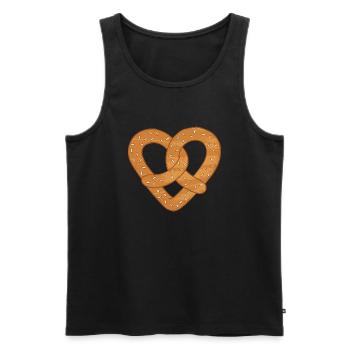 Bretzel herz - Männer Premium Bio Tank Top - Schwarz - Vorne - AI Model Male 178 light (178cm)