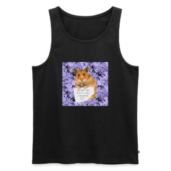 Hamster Zettel Botschaft Toller Mensch bist - Männer Premium Bio Tank Top - Schwarz - Vorne - AI Model Male 178 light (178cm)