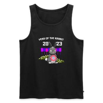 Jahr des Hasen - Männer Premium Bio Tank Top - Schwarz - Vorne - Michal (187cm)