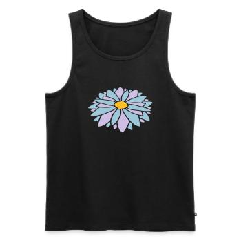 Colorful Pretty Flower Design - Men's Premium Organic Tank Top - black - Front - AI Model Male 178 light (178cm)