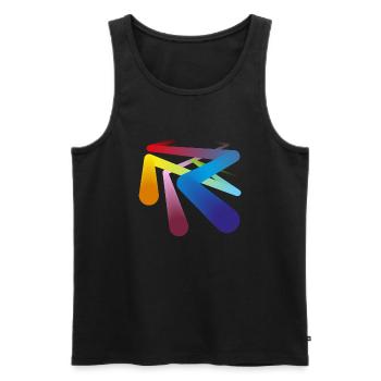 Colors pipelines - Men's Premium Organic Tank Top - black - Front - AI Model Male 178 light (178cm)