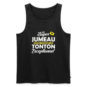 super jumeau - tonton exceptionnel / Futur Tonton - Débardeur bio Premium Homme - noir - Devant - Michal (187cm)