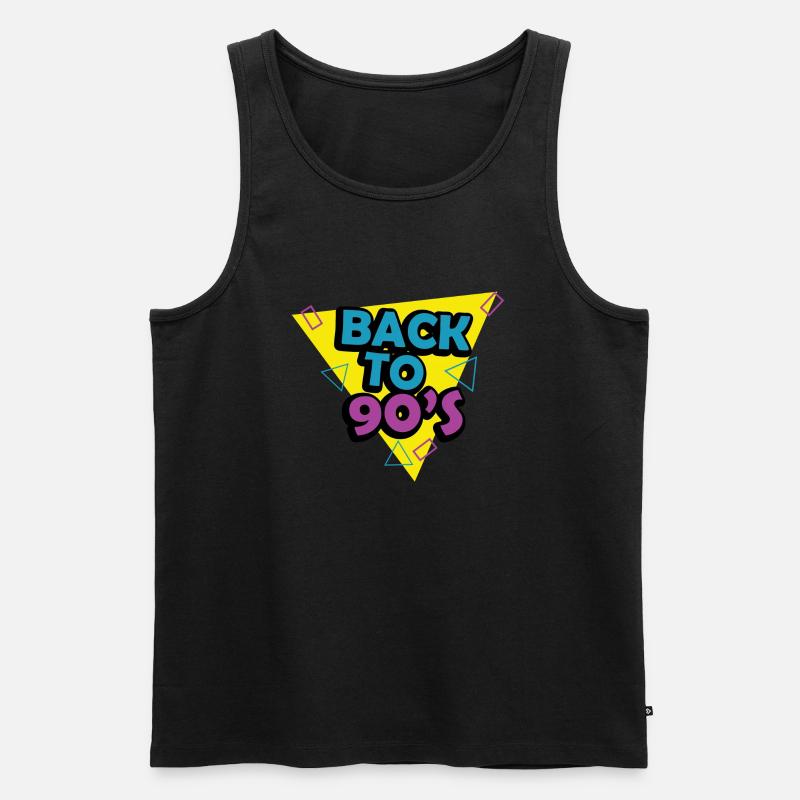 1990iger Sprüche 90s Geschenksidee - Männer Premium Bio Tank Top - Schwarz