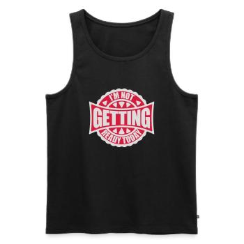 not getting ready today - Männer Premium Bio Tank Top - Schwarz - Vorne - AI Model Male 178 light (178cm)