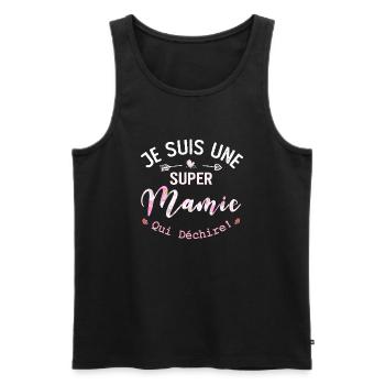 Je Suis Une Mamie Qui Déchire - Débardeur bio Premium Homme - noir - Devant - AI Model Male 178 light (178cm)