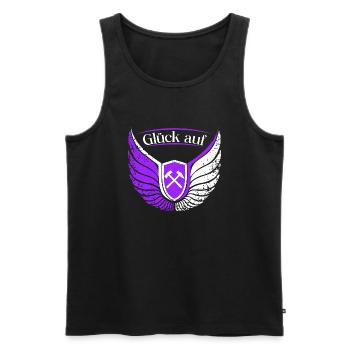 Erzgebirge Glück auf Heimat Wandern Bergbau - Männer Premium Bio Tank Top - Schwarz - Vorne - Michal (187cm)
