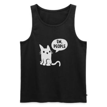 Comic cat ew people - Men's Premium Organic Tank Top - black - Front - AI Model Male 178 light (178cm)