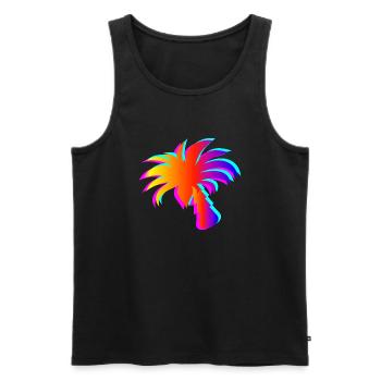 Electric Palms : des vibrations de fête vibrantes - Débardeur bio Premium Homme - noir - Devant - AI Model Male 178 light (178cm)
