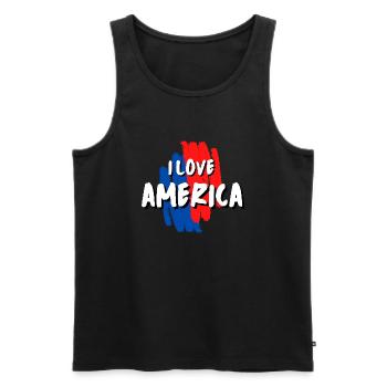 I LOVE AMERICA! Colorful design - Men's Premium Organic Tank Top - black - Front - AI Model Male 178 light (178cm)