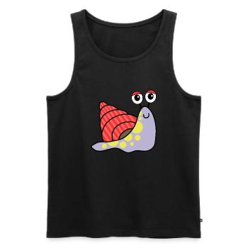 Cartoon Snail - Men's Premium Organic Tank Top - black - Front - Michal (187cm)