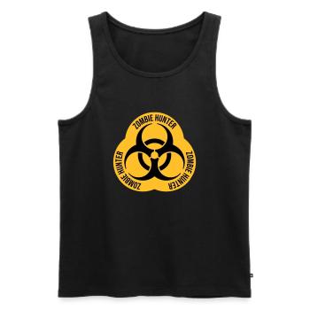 zombie hunter Halloween quote - Men's Premium Organic Tank Top - black - Front - AI Model Male 178 light (178cm)