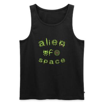 Alien UFO space soucoupe volante spatiale alien - Débardeur bio Premium Homme - noir - Devant - AI Model Male 178 light (178cm)