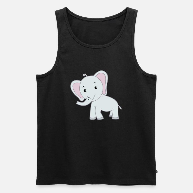 Elefant niedlich - Männer Premium Bio Tank Top - Schwarz