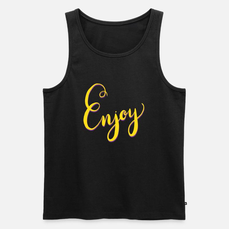 Enjoy - Männer Premium Bio Tank Top - Schwarz
