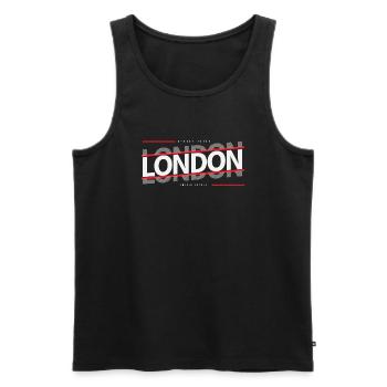 London - Débardeur bio Premium Homme - noir - Devant - AI Model Male 178 light (178cm)