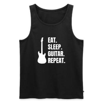 Gitarrist Musik Band Gitarre Musiker Gitarristin - Männer Premium Bio Tank Top - Schwarz - Vorne - Michal (187cm)