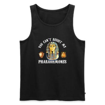 You cant resist my pharaohmones Design - Männer Premium Bio Tank Top - Schwarz - Vorne - Michal (187cm)