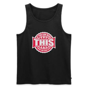too close to me - Men's Premium Organic Tank Top - black - Front - AI Model Male 178 light (178cm)